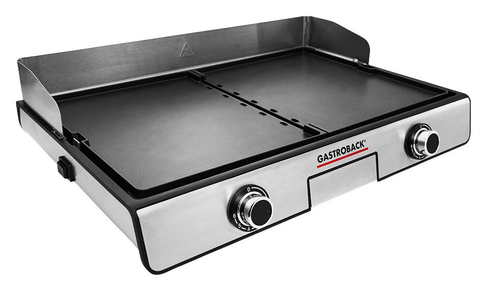 Gastroback Design Tischgrill Plancha & BBQ Edelstahl-Schwarz