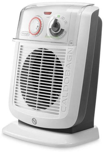 DE LONGHI Badheizlüfter 2200W mit 3 Leistungsstufen und Timer, weiß